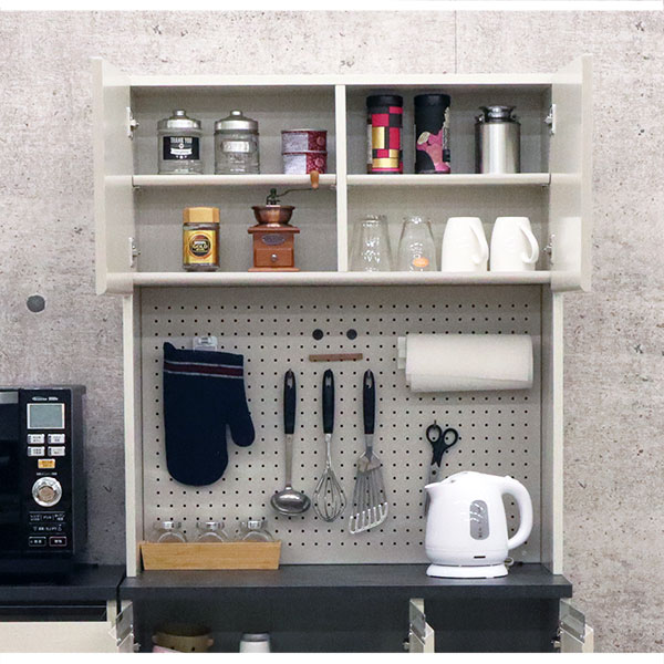 楽天市場】食器棚 上置き棚 上だけ 上棚 食器棚 上 収納 有孔ボード