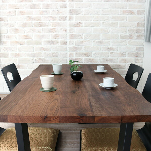 楽天市場】座卓テーブル 150 ウォールナット 無垢 一枚板風 座卓 4人