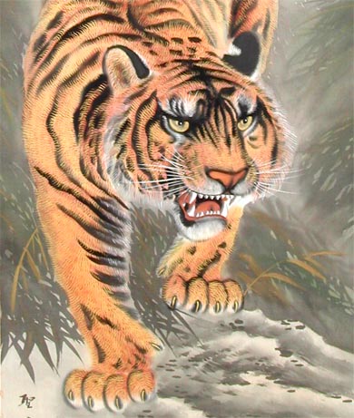 楽天市場】掛け軸 猛虎之図 (葛谷聖山) 送料無料 【掛軸】【一間床