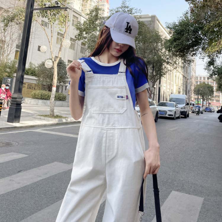 楽天市場】オーバーオール サロペット レディース デニム パンツ 白