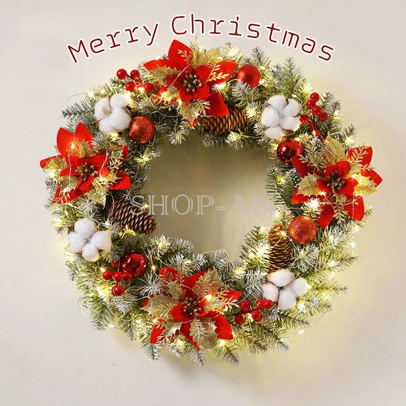 楽天市場】クリスマス 花輪 クリスマスリース 玄関 40cm 50cm 60cm