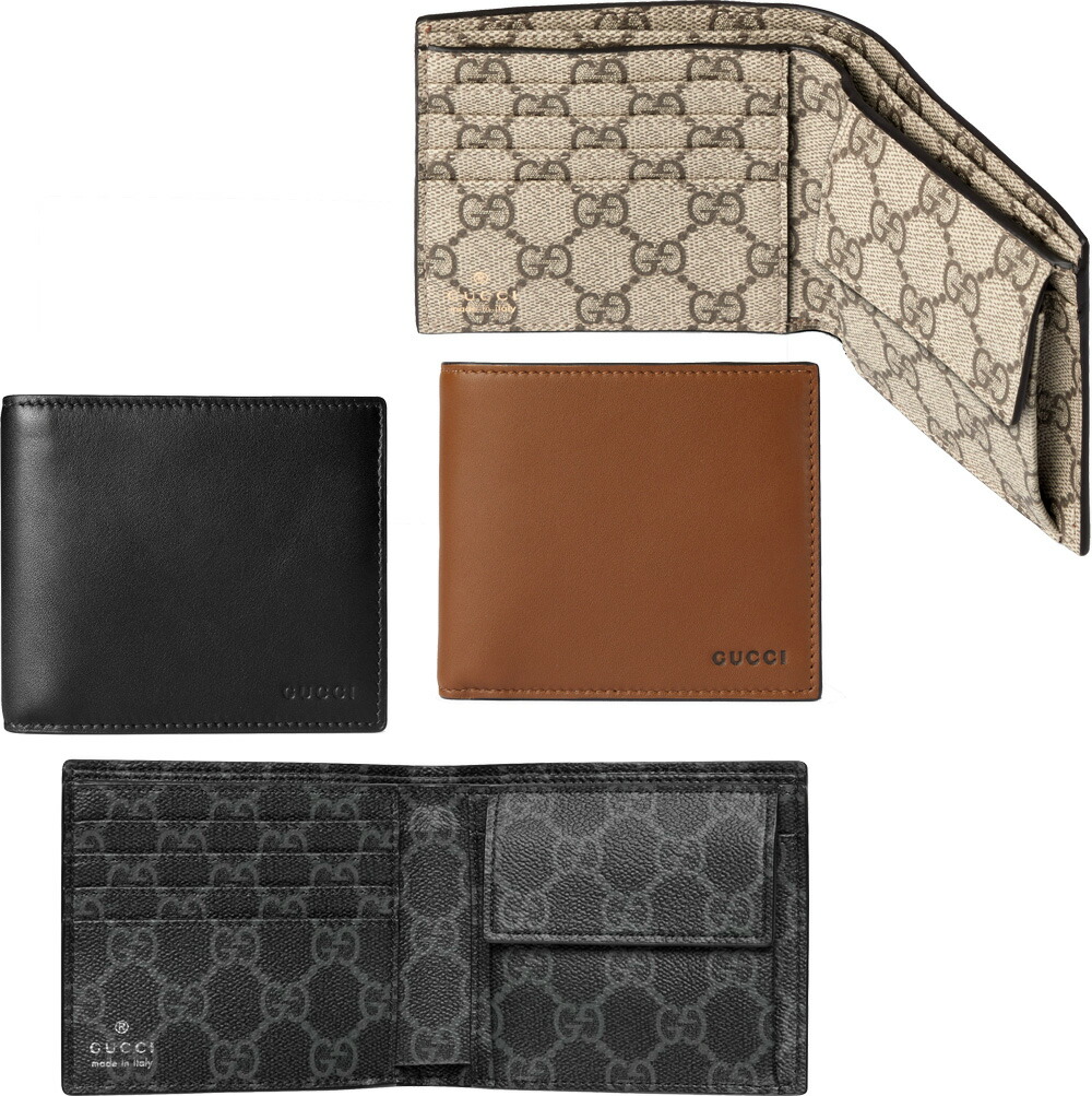 楽天市場】GUCCI グッチ メンズ小銭入付き二つ折り財布スムースレザー