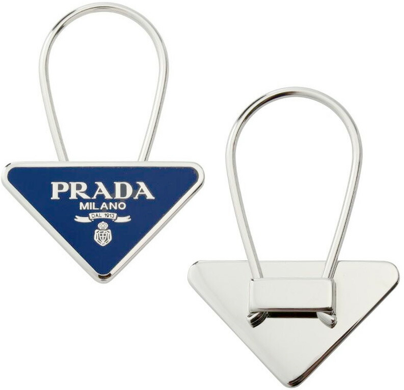 楽天市場】PRADA プラダ 三角ロゴプレートキーリング型押しレザー