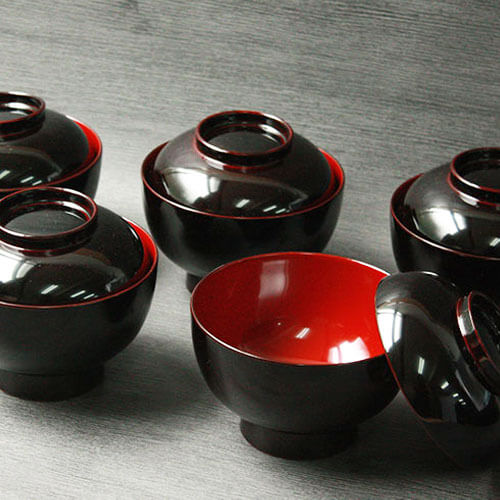 楽天市場】【2点で5％OFFクーポン配布中】 雑煮椀 フタ付き 黒塗り内朱