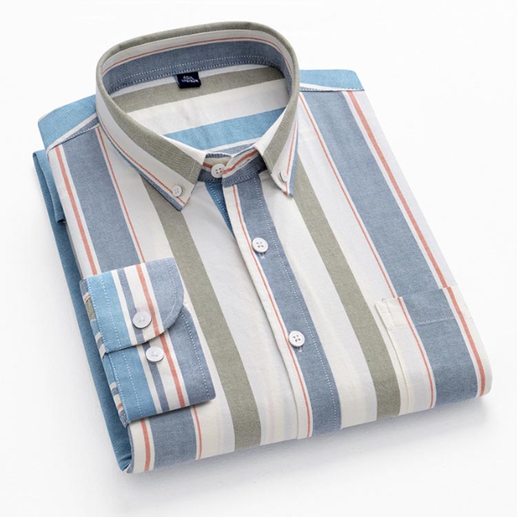 楽天市場】S-5XL 綿100％ シャツ メンズ 長袖 ストライプシャツ