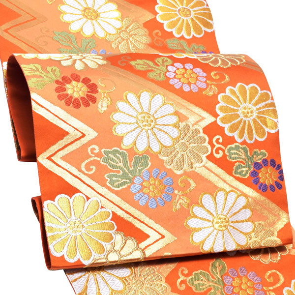 楽天市場】【Prices down4】振袖 帯 振袖用袋帯 「朱色地 山道文に菊