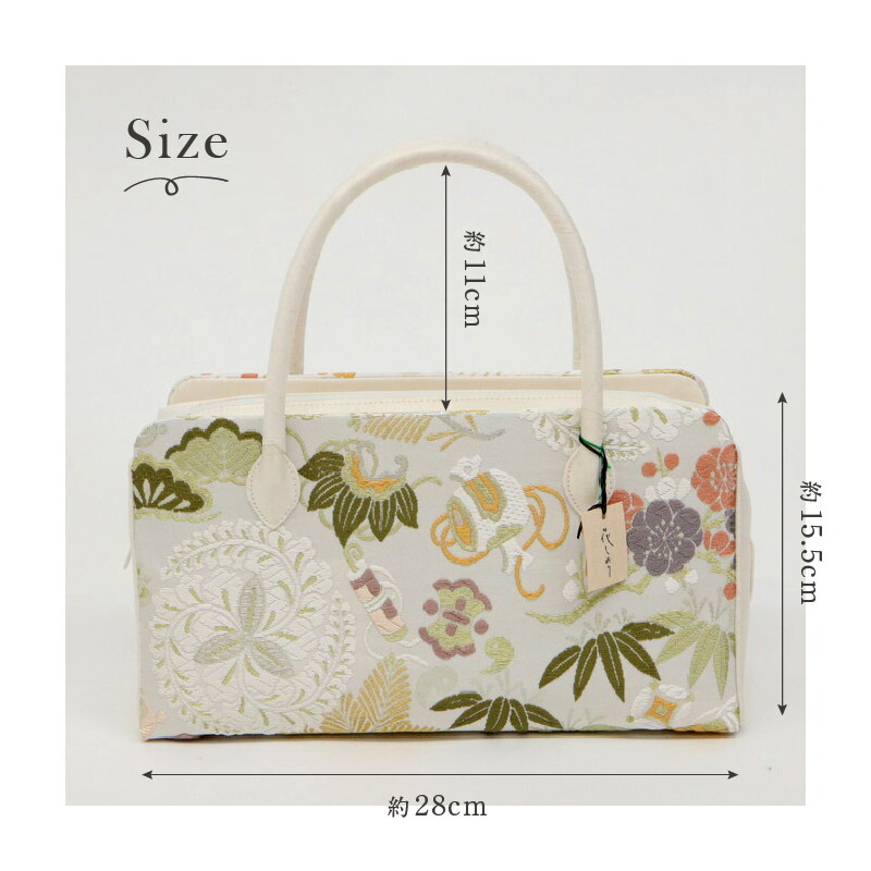 楽天市場】【 花しおり 利休バッグ 宝尽くし 】 ホワイト 大原商店