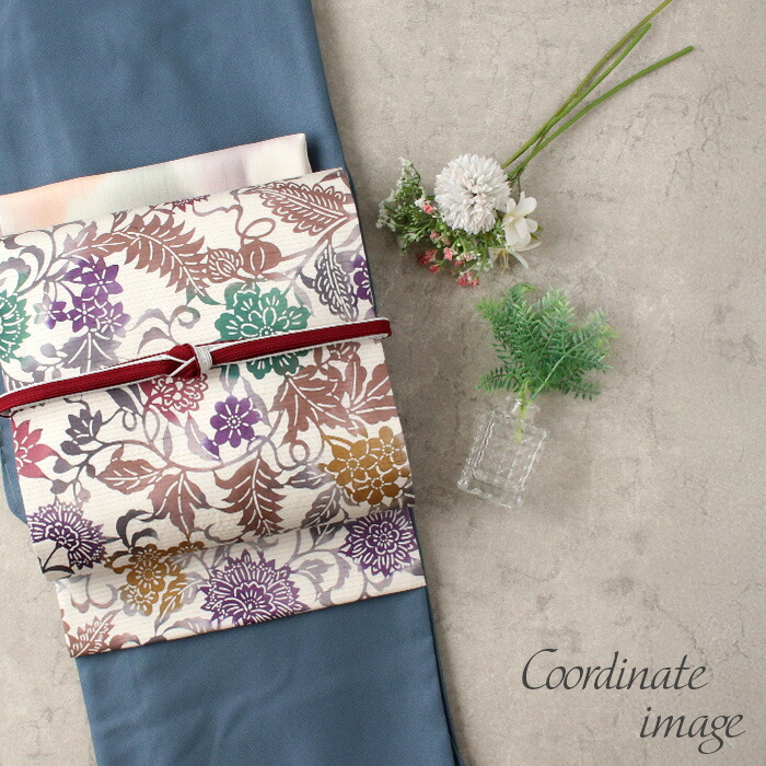 楽天市場】名古屋帯 白 九寸 帯 アウトレット 蔓花唐草 大島紬 縞大島