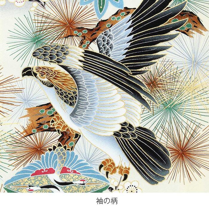 楽天市場】お宮参り 着物 男の子 絹100% 正絹初着 掛け着 産着 紺 兜に