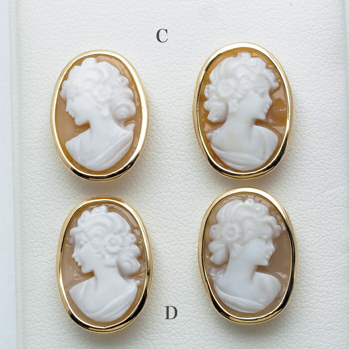 楽天市場】K18 シェルカメオ ピアス オーバル18×13mm スタッド 18金