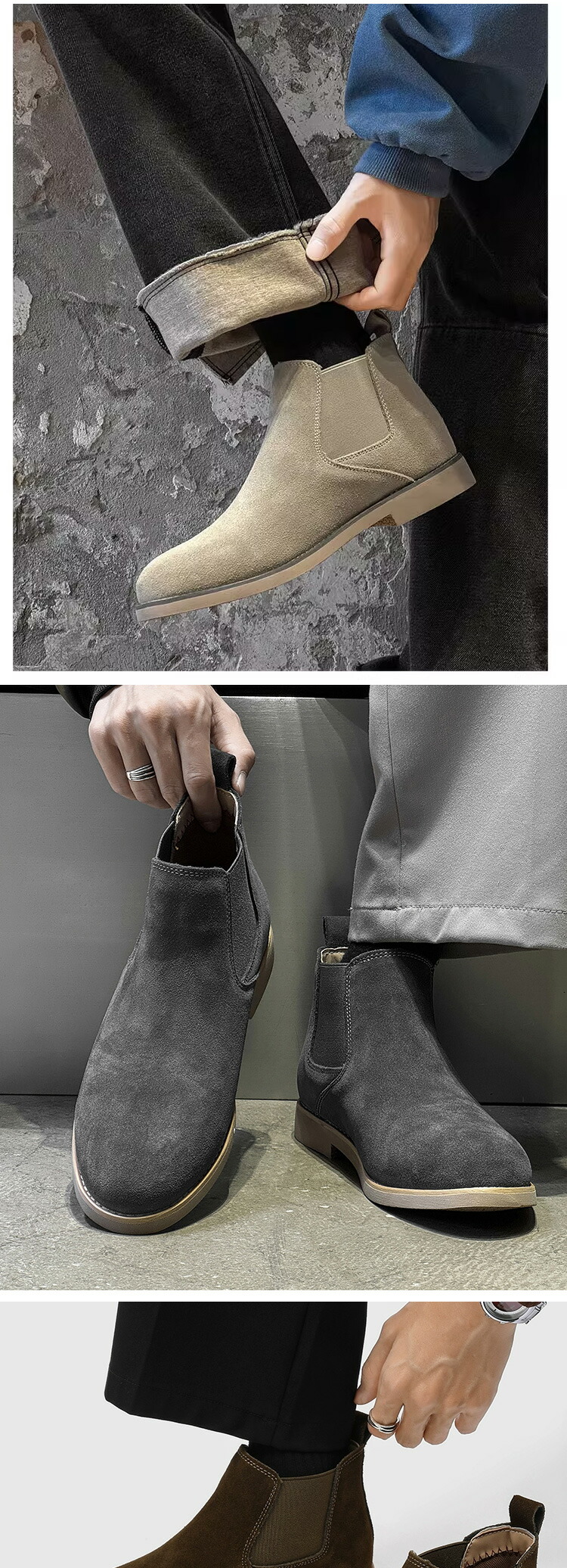 楽天市場】ブーツ メンズ サイドゴアブーツ スウェード スエード 本革