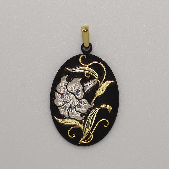 楽天市場】ペンダント 菖蒲 P-22新 ネックレス 肥後象嵌 伝統工芸品