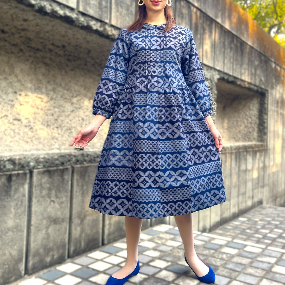 楽天市場】【久留米絣ワンピース】ミセス40代50代60代70代