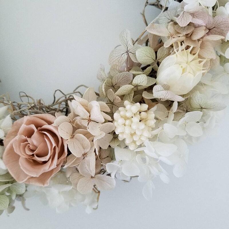 楽天市場】フレンチアンティークリース プリザーブドフラワー ドライ