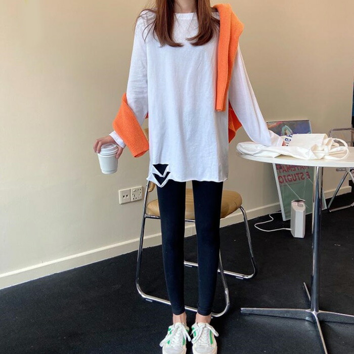 楽天市場】【訳あり品で超お買い得】B-1 裾ダメージロングTシャツ 長袖