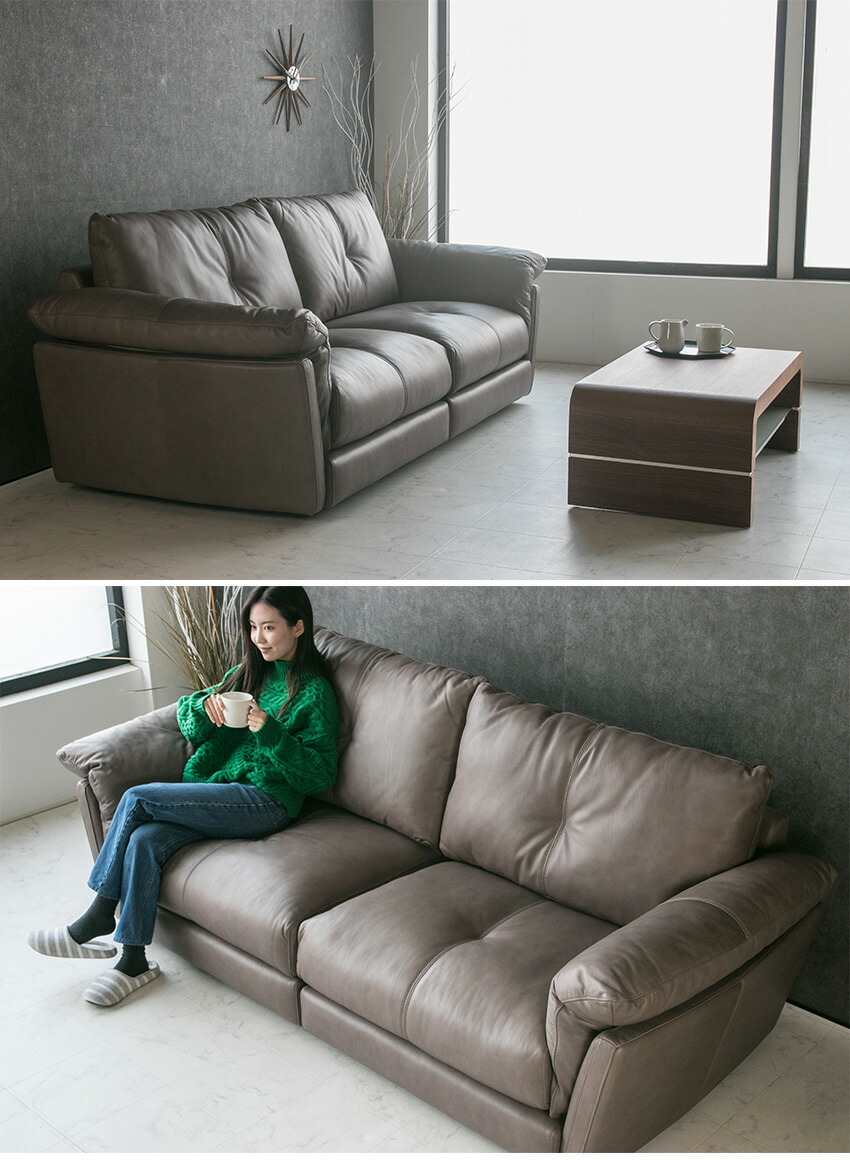 楽天市場】【送料無料】 ソファー 3人掛け 総革 フルグレインレザー