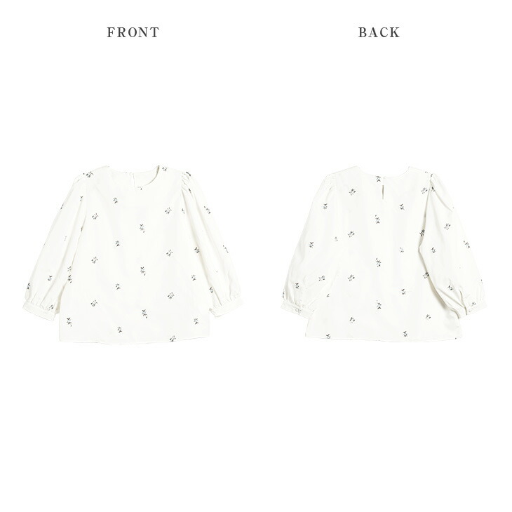 楽天市場】【半額クーポン対象】パフスリーブブラウス 小花柄 花柄刺繍