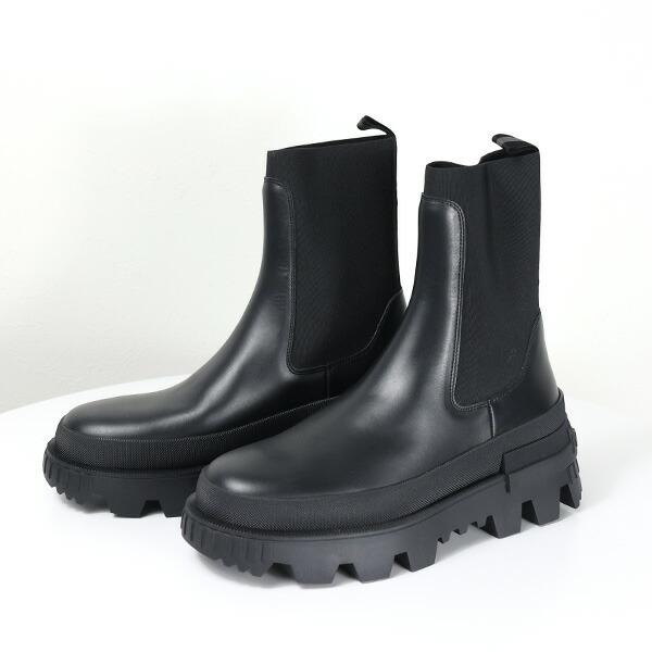 楽天市場】MONCLER モンクレール MONCLER BLACK LEATHER ANKLE BOOTS