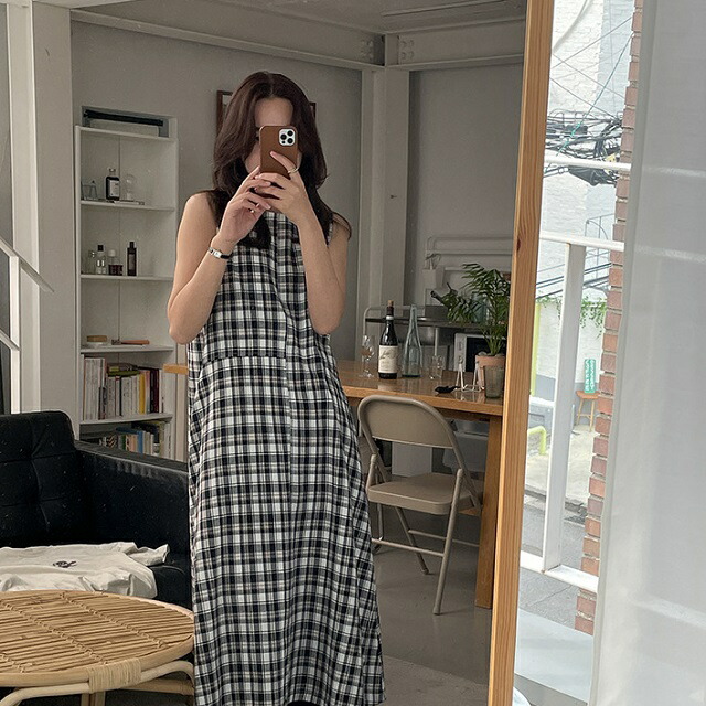 楽天市場】ELIM マドラスチェック ノースリーブ ワンピース : THE