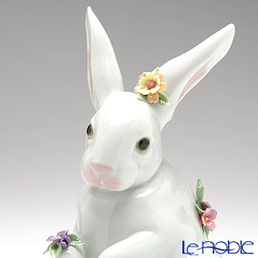楽天市場】【P10倍・クーポン】リヤドロ 花飾りの白ウサギ4 06100