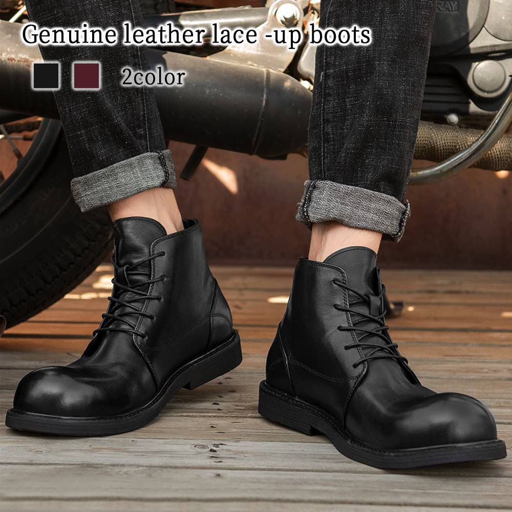 楽天市場】ブーツ メンズ 本革レースアップブーツ 本革 滑らない 人気