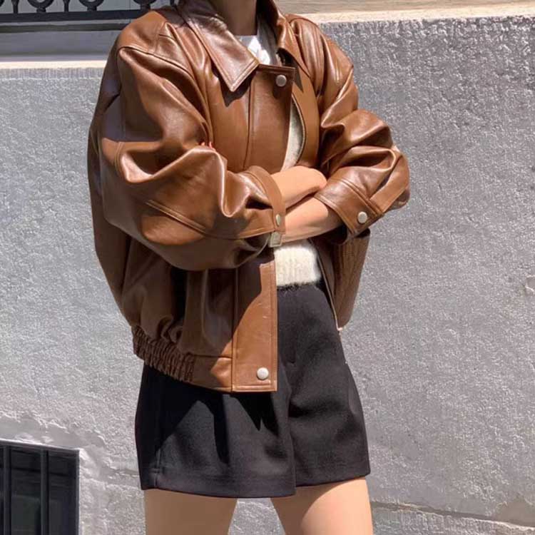 楽天市場】PUレザー ジャケット フェイクレザー 長袖 アウター