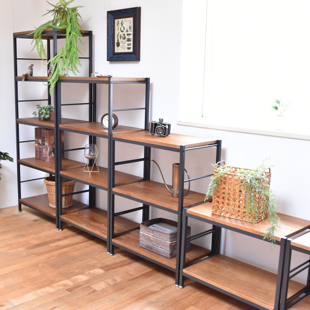 楽天市場】オープンラック 2段 ヴィンテージ調 天然木棚板 幅60cm