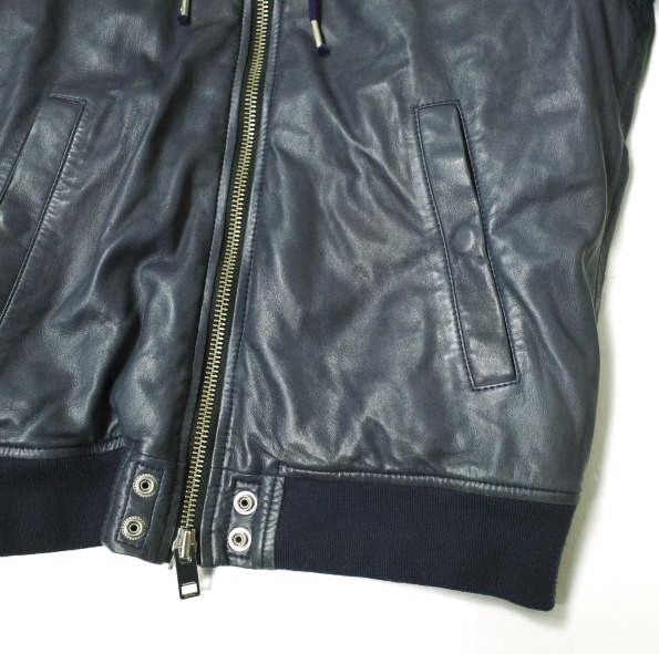 楽天市場】DIESEL ディーゼル ラムレザーパーカー S ネイビー 革ジャン
