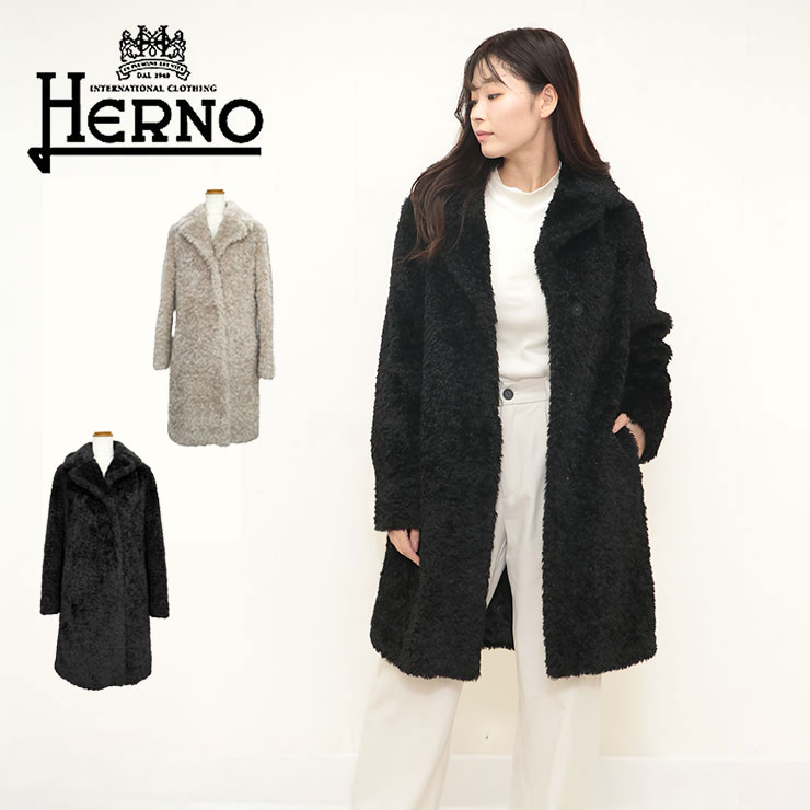楽天市場】HERNO ヘルノ レディース エコファーコート ロング丈