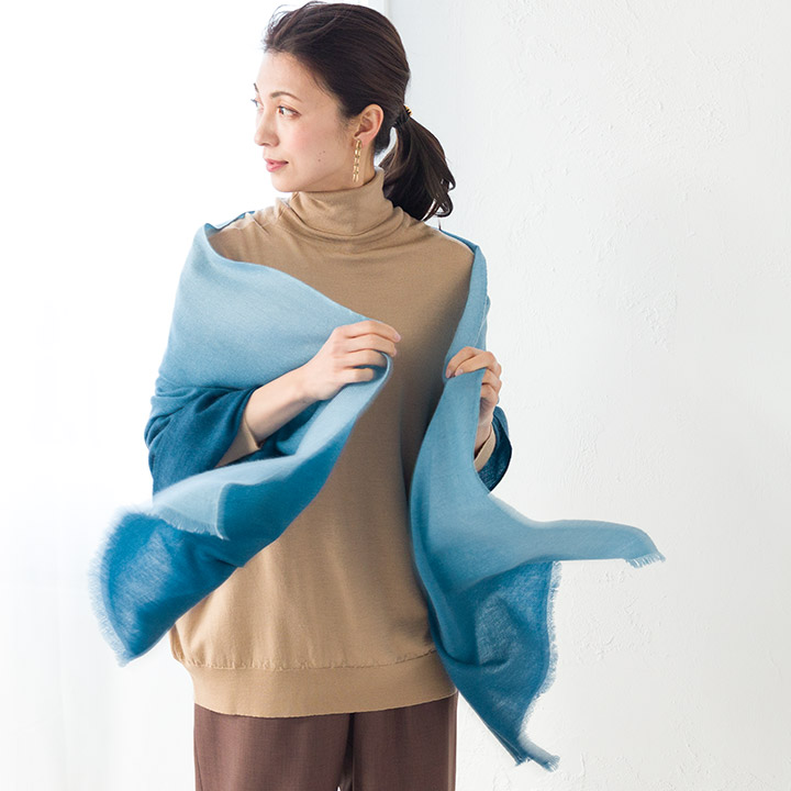 楽天市場】カシミヤ 100% 大判 ストール グラデーション [ギフト箱入