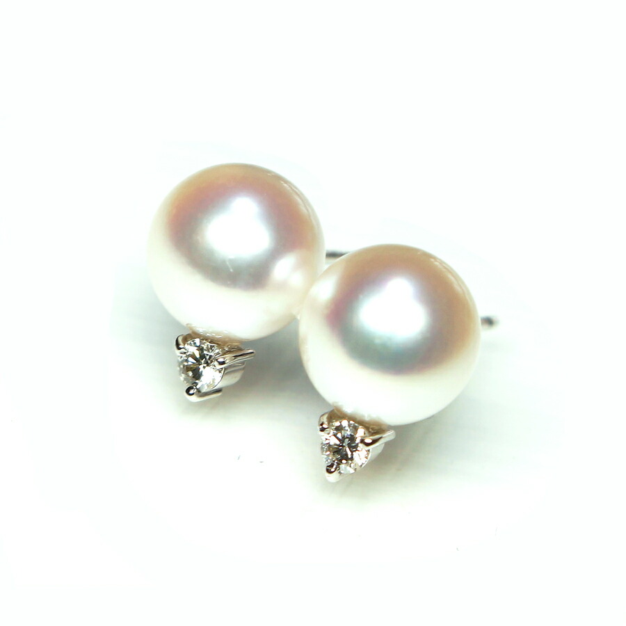 楽天市場】【花珠級】アコヤ真珠ピアス あこや真珠ダイヤ付きピアス