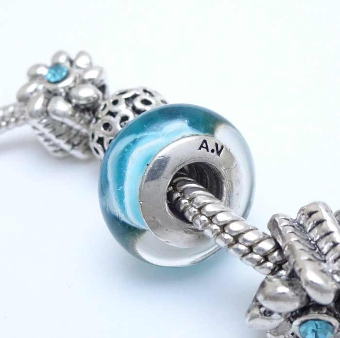 楽天市場】PANDORA パンドラ シルバー ブレスレット 青色石 SV925