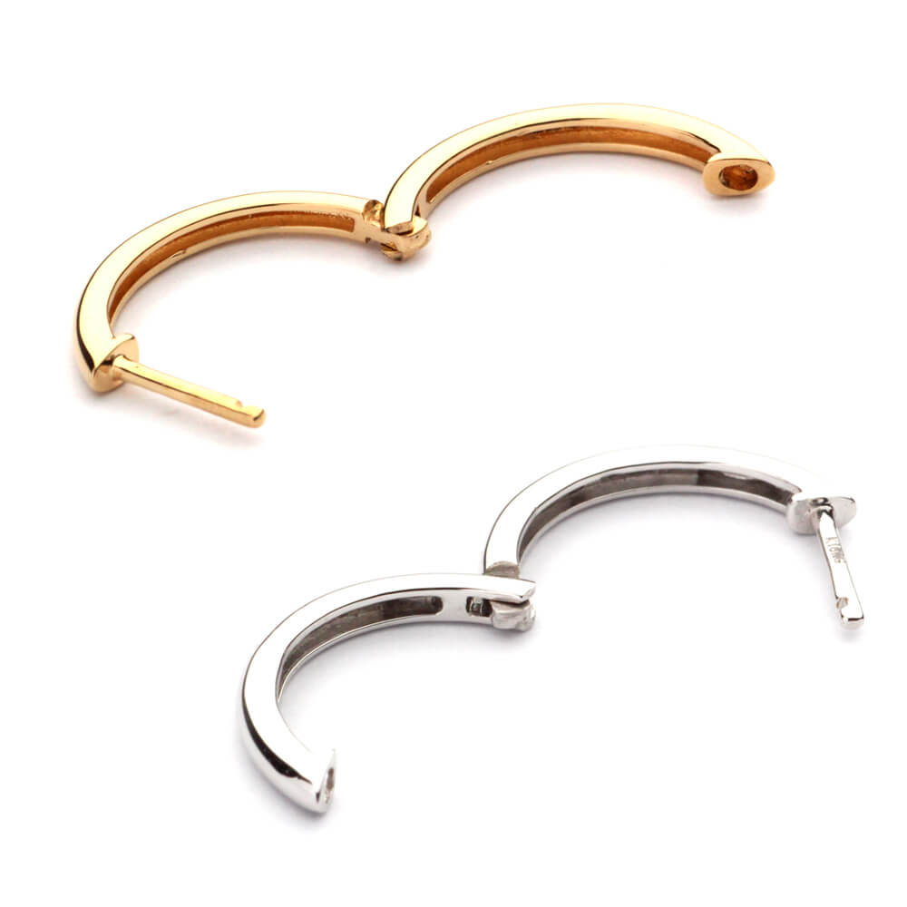 楽天市場】K18 フープピアス 20G | イエローゴールド/ホワイトゴールド