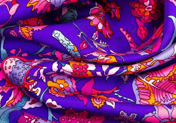 楽天市場】【中古】 エルメスHERMES カレ90 眩惑のインド スカーフ 紫