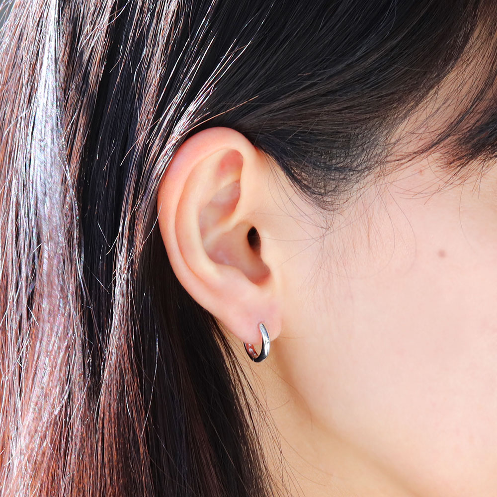 楽天市場】ピアス レディース プラチナ 大人 シンプル フープピアス