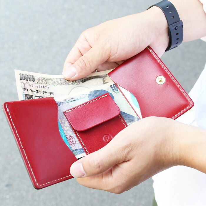 楽天市場】コンパクト 財布 本革 メンズ レディース お札が折れない