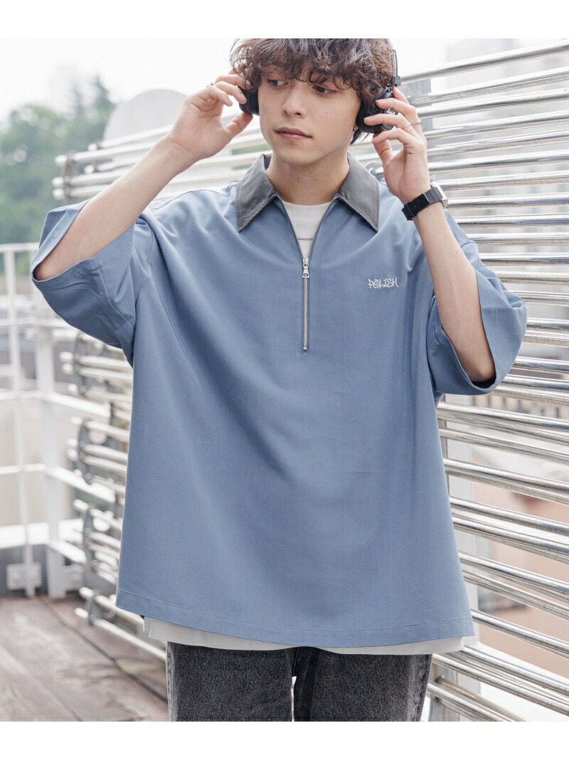 楽天市場】(M)TRハーフZIPシャツSS RAGEBLUE レイジブルー トップス