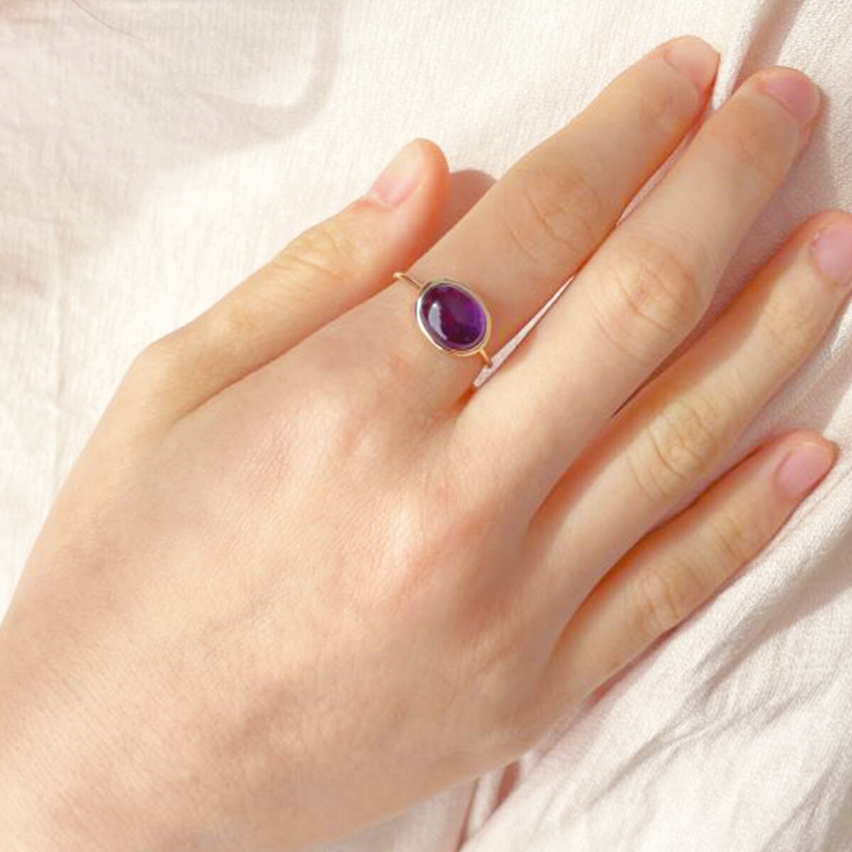 楽天市場】K10 オーバル リング Coronアメジスト 10金 K10 イエロー