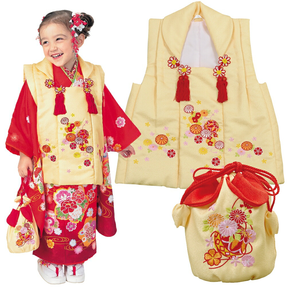楽天市場】R・K 3歳 被布コート・巾着セット 黄色 七五三 3歳 7歳