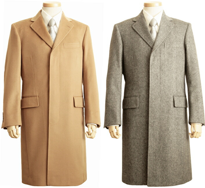 楽天市場】カシミヤ100％コート | メンズ チェスターコート シングル