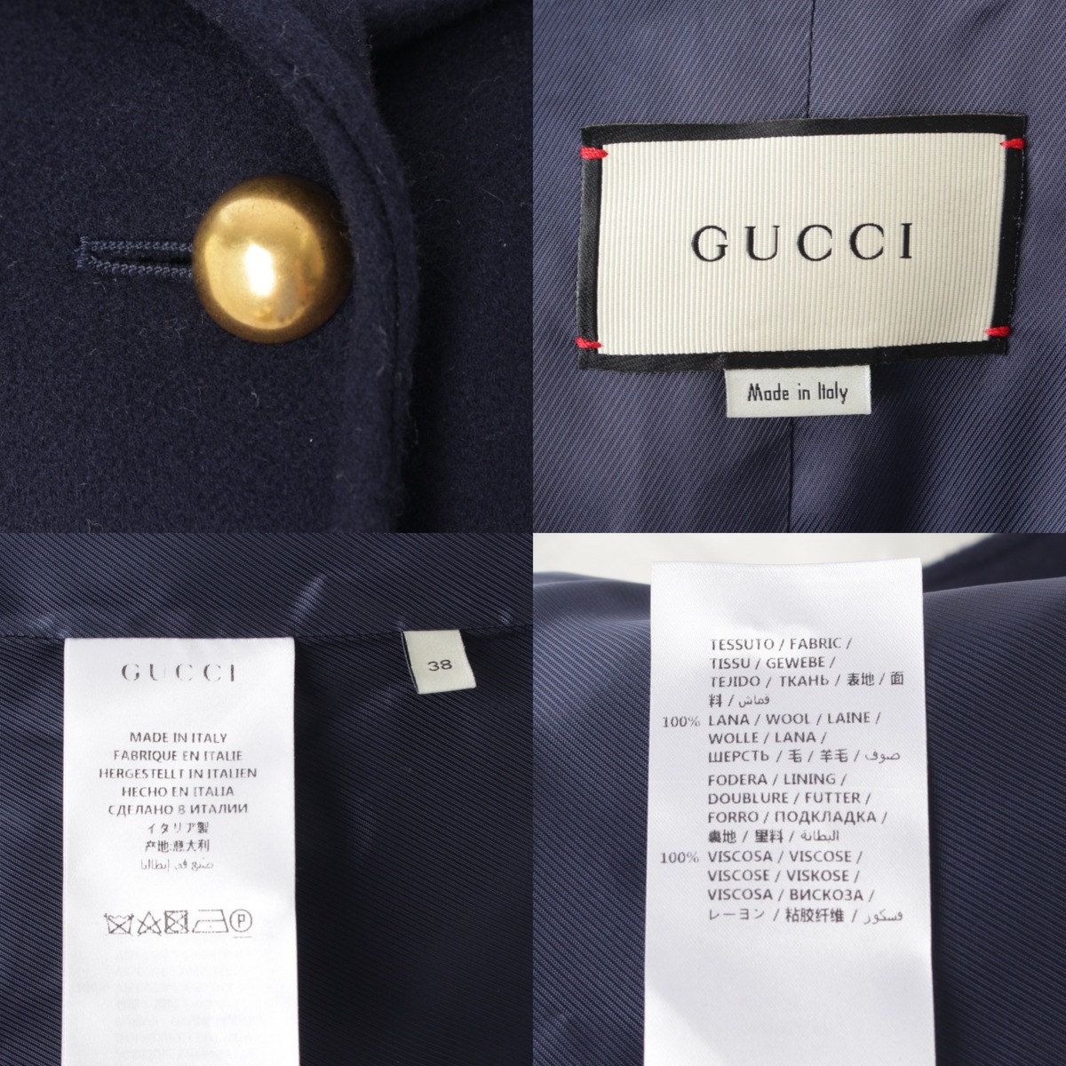 楽天市場】【グッチ】Gucci 18AW ダブルG ゴールドラウンドボタン