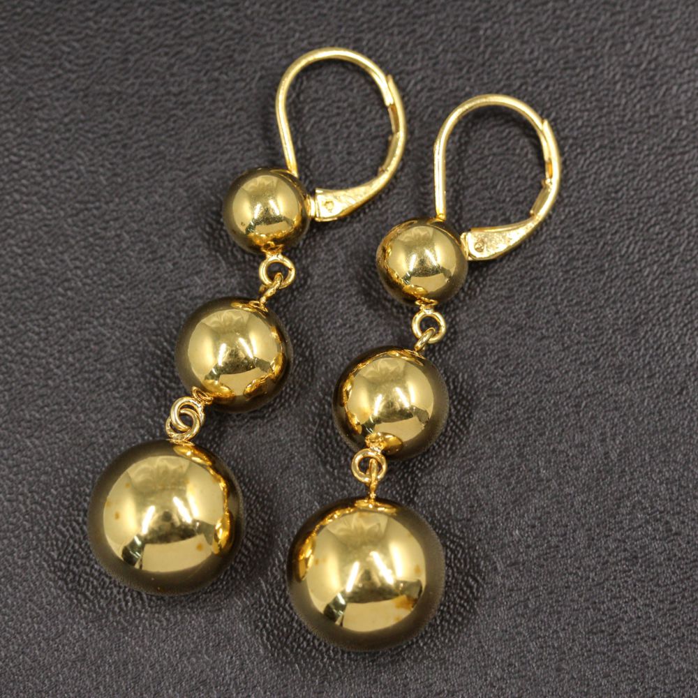 楽天市場】セリーヌ フリル ボールピアス/合金/メッキ-14.5g/ゴールド