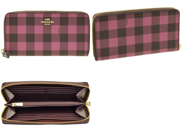 楽天市場】コーチ 財布 COACH ラウンドファスナー長財布 ギンガム