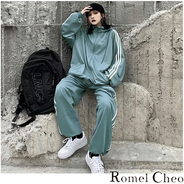 楽天市場】RomelCheo ラインジャージセット 長袖 ジャージ 上下