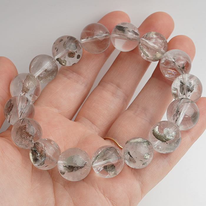 楽天市場】【一点物】【希少】天然パイライトinクォーツ 約13～14mm