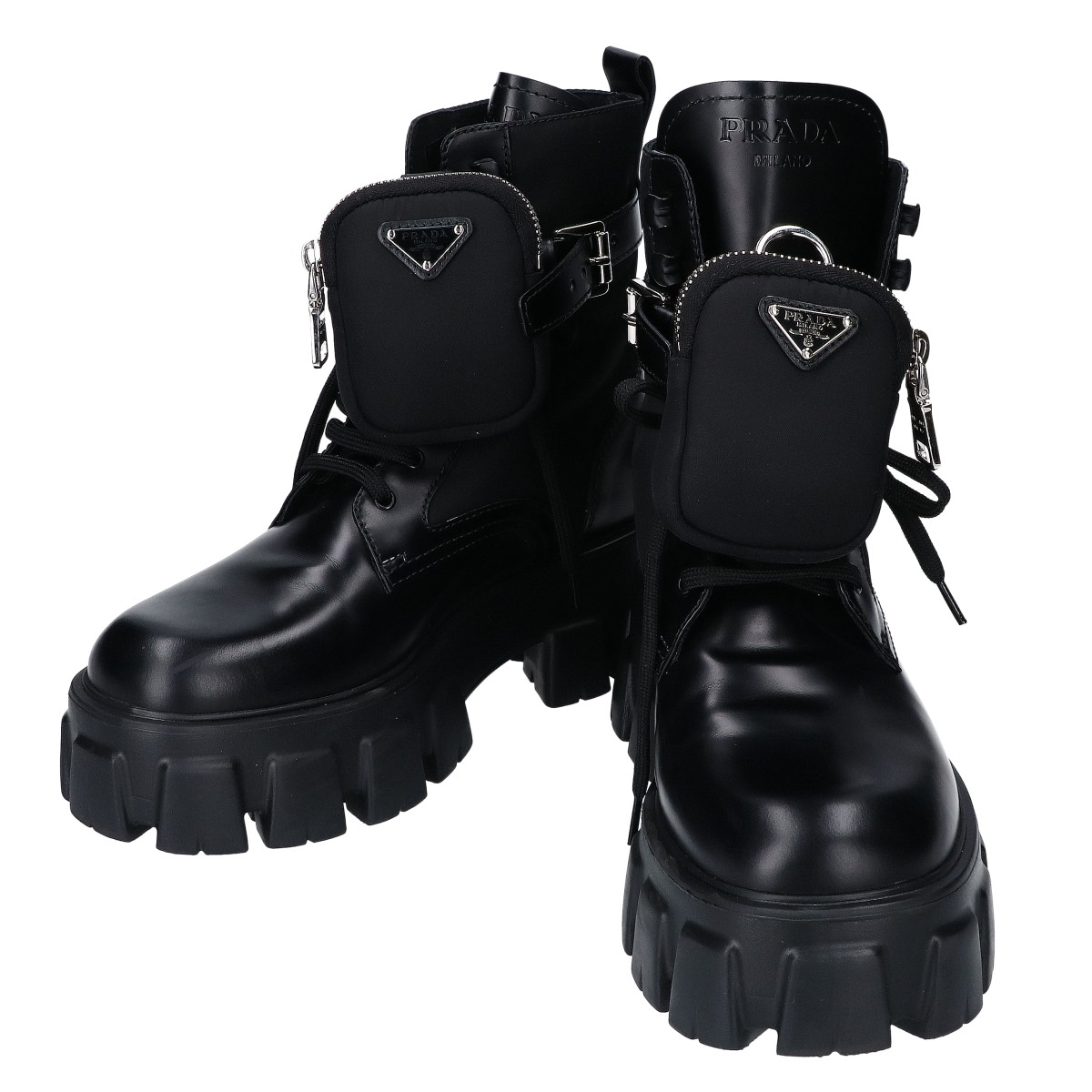 楽天市場】PRADA プラダ 1T255M モノリス ポーチ付きレザーX Re-Nylon