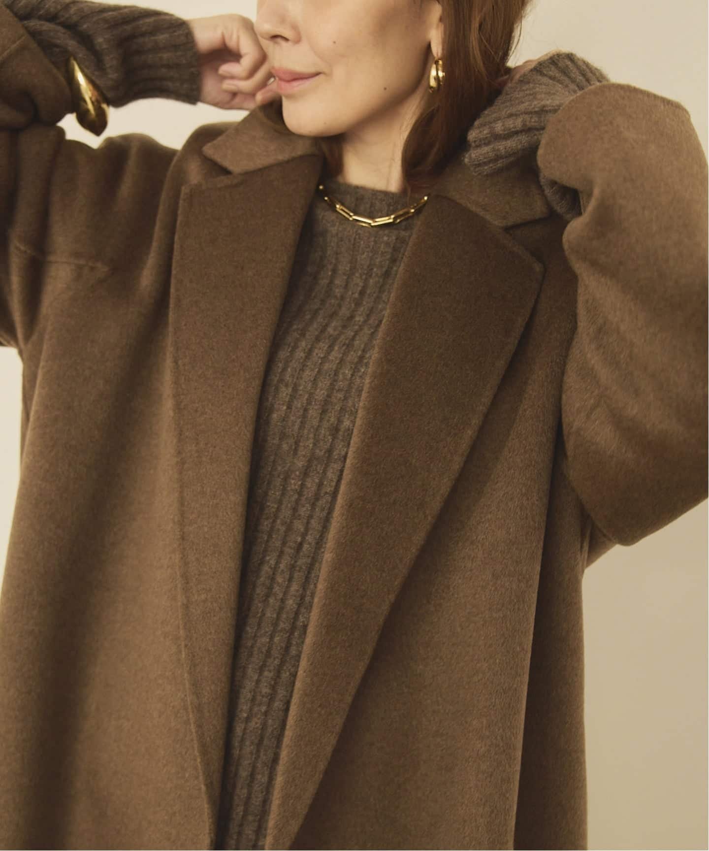 VERMEIL par iena｜カシミヤリバーロングコート | Rakuten Fashion