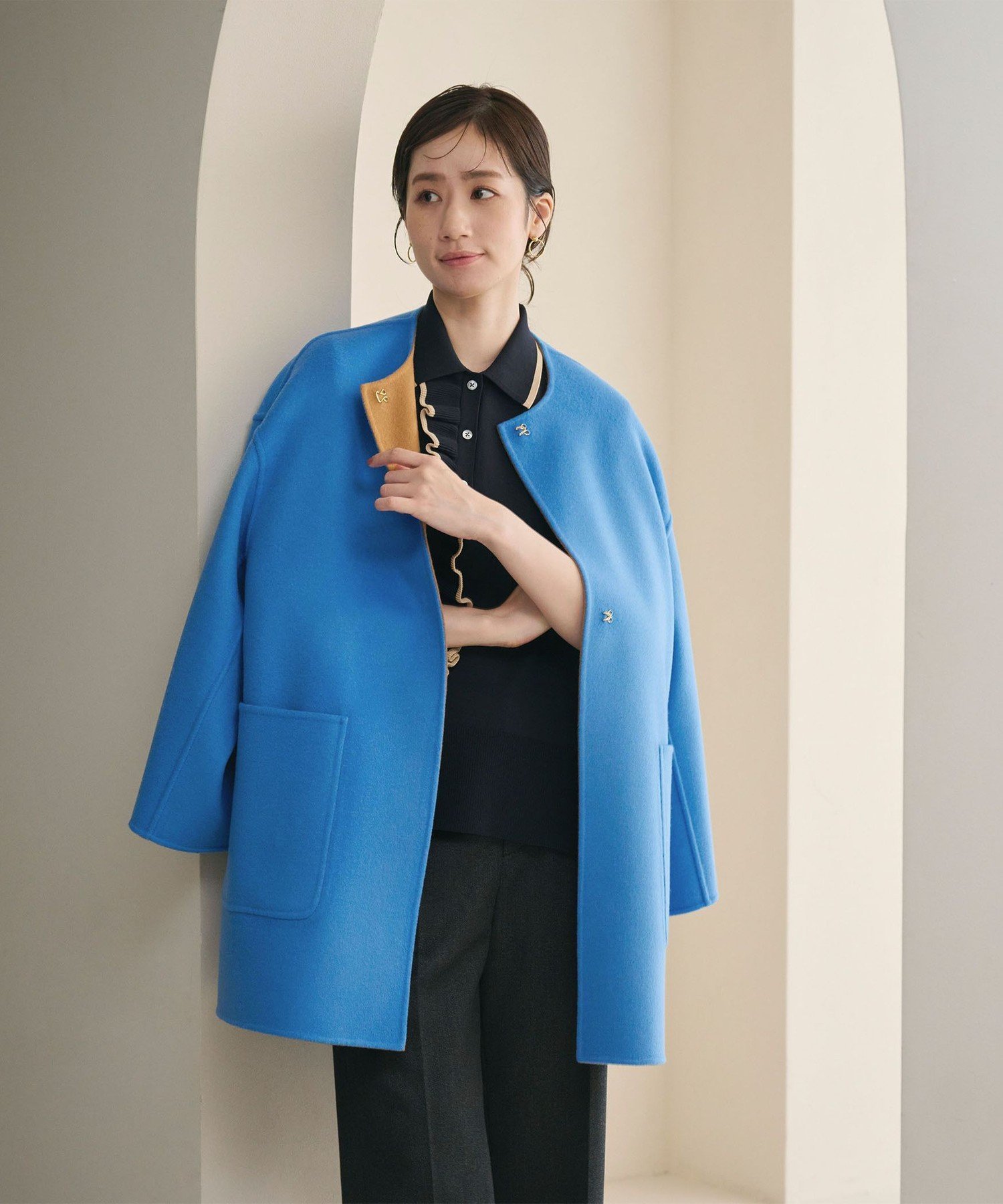 UNITED ARROWS｜バイカラー リバー ミドルコート | Rakuten Fashion