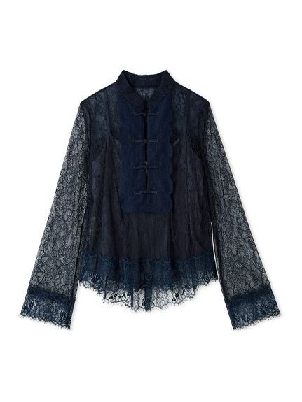 LILY BROWN｜レースチャイナブラウス | Rakuten Fashion(楽天