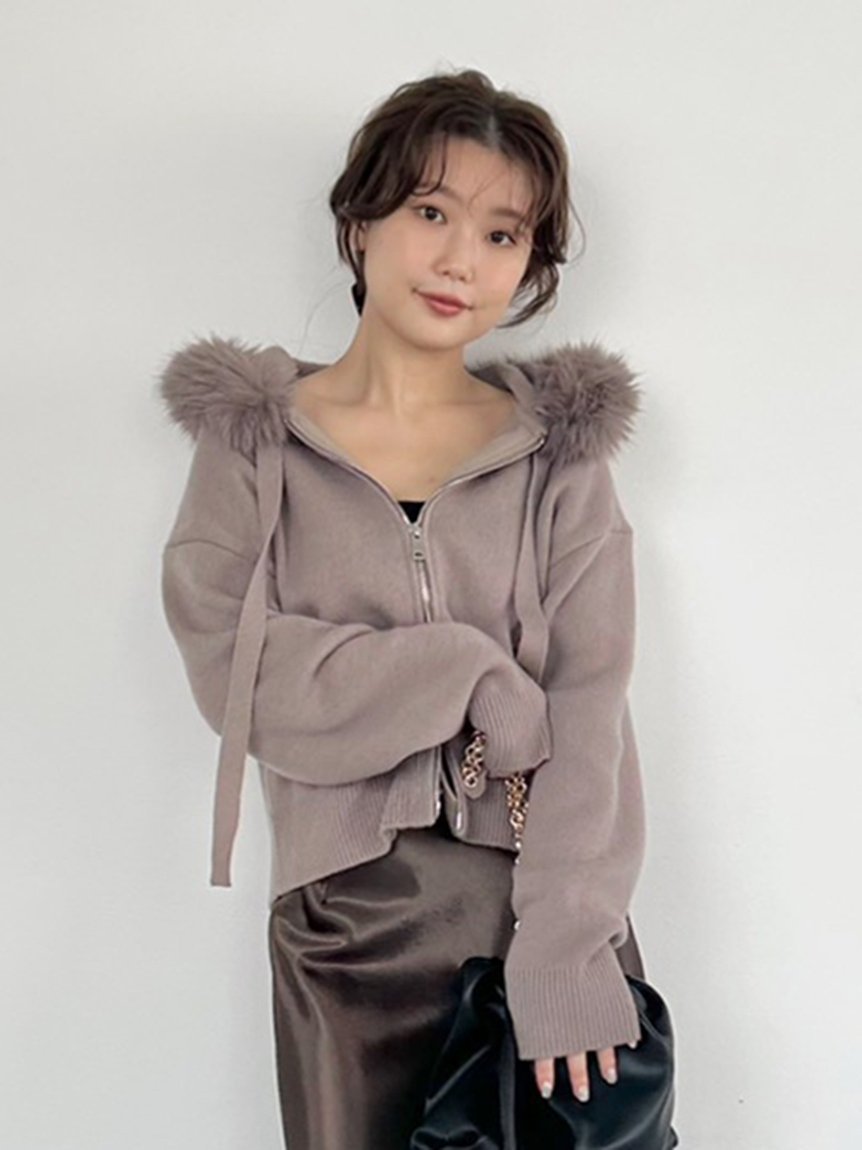 FRAY I.D｜フードファージップニットパーカー | Rakuten Fashion(楽天